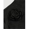 imageMakeMeChic Womens 3D Floral Bell Sleeve Mock Neck Midi Dress Ruffle Hem Bodycon Wedding Guest DressesBlack