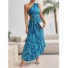 imageMakeMeChic Womens Casual Striped Cut Out One Shoulder Sleeveless High Waist Summer A Line Maxi DressesBlue