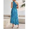 imageMakeMeChic Womens Casual Striped Cut Out One Shoulder Sleeveless High Waist Summer A Line Maxi DressesBlue