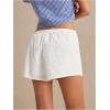 imageMakeMeChic Womens Elastic Waist Shorts Straight Leg Eyelet Embroidery Summer Casual ShortsWhite