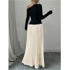 imageMakeMeChic Womens Elegant One Shoulder Ruched Maxi Dress Pleated Ruffle Hem Fit and Flare DressesApricot