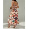 imageMakeMeChic Womens Floral Flowy Beach Dress Boho Smocked Dresses Sleeveless Maxi SundressMulticolor