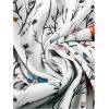 imageMakeMeChic Womens Floral Notched Blouse Puff Sleeve Ruffle Hem Summer Shirt TopsWhite