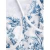 imageMakeMeChic Womens Floral Print Sweetheart Neck Pencil Dress Long Sleeve Bodycon Midi DressesBlue and White