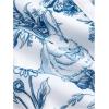 imageMakeMeChic Womens Floral Print Sweetheart Neck Pencil Dress Long Sleeve Bodycon Midi DressesBlue and White