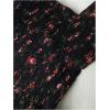 imageMakeMeChic Womens Floral Puff Sleeve Square Neck Blouse Ruffle Hem Shirred Blouses TopBlack