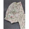imageMakeMeChic Womens Floral Puff Sleeve Square Neck Blouse Ruffle Hem Shirred Blouses TopPink