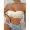 imageMakeMeChic Womens Front Closure Strapless Wireless Bralette Bandeau Bra Push Up BrasApricot