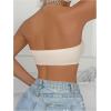 imageMakeMeChic Womens Front Closure Strapless Wireless Bralette Bandeau Bra Push Up BrasApricot
