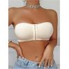 imageMakeMeChic Womens Front Closure Strapless Wireless Bralette Bandeau Bra Push Up BrasApricot