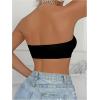 imageMakeMeChic Womens Front Closure Strapless Wireless Bralette Bandeau Bra Push Up BrasBlack