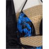 imageMakeMeChic Womens Halter Triangle Bikini Sets Floral 3 Piece Swimsuit Bathing Suit Cover Up Long SkirtBlue Black