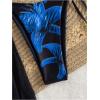 imageMakeMeChic Womens Halter Triangle Bikini Sets Floral 3 Piece Swimsuit Bathing Suit Cover Up Long SkirtBlue Black