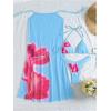 imageMakeMeChic Womens Halter Triangle Bikini Sets Floral 3 Piece Swimsuit Bathing Suit Cover Up Long SkirtBlue Flower