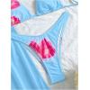 imageMakeMeChic Womens Halter Triangle Bikini Sets Floral 3 Piece Swimsuit Bathing Suit Cover Up Long SkirtBlue Flower