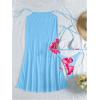 imageMakeMeChic Womens Halter Triangle Bikini Sets Floral 3 Piece Swimsuit Bathing Suit Cover Up Long SkirtBlue Flower