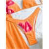 imageMakeMeChic Womens Halter Triangle Bikini Sets Floral 3 Piece Swimsuit Bathing Suit Cover Up Long SkirtOrange