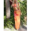imageMakeMeChic Womens Halter Triangle Bikini Sets Floral 3 Piece Swimsuit Bathing Suit Cover Up Long SkirtOrange Yellow