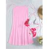 imageMakeMeChic Womens Halter Triangle Bikini Sets Floral 3 Piece Swimsuit Bathing Suit Cover Up Long SkirtPink Flower