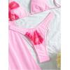 imageMakeMeChic Womens Halter Triangle Bikini Sets Floral 3 Piece Swimsuit Bathing Suit Cover Up Long SkirtPink Flower