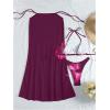imageMakeMeChic Womens Halter Triangle Bikini Sets Floral 3 Piece Swimsuit Bathing Suit Cover Up Long SkirtPurple