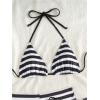 imageMakeMeChic Womens Halter Triangle Bikini Sets Leopard Swim Shorts Swimsuit Bathing SuitBlack White