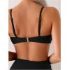 imageMakeMeChic Womens High Waisted Bikini Sets Metal Shell Swimsuit Bathing Suit SwimwearBlack