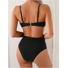 imageMakeMeChic Womens High Waisted Bikini Sets Metal Shell Swimsuit Bathing Suit SwimwearBlack