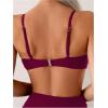imageMakeMeChic Womens High Waisted Bikini Sets Metal Shell Swimsuit Bathing Suit SwimwearBurgundy