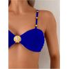 imageMakeMeChic Womens High Waisted Bikini Sets Metal Shell Swimsuit Bathing Suit SwimwearRoyal Blue