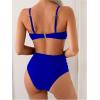 imageMakeMeChic Womens High Waisted Bikini Sets Metal Shell Swimsuit Bathing Suit SwimwearRoyal Blue