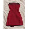 imageMakeMeChic Womens Knitted Strapless Dress Wrap Tie Front Sleeveless Bodycon Mini Tube DressesDark Red