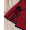 imageMakeMeChic Womens Knitted Strapless Dress Wrap Tie Front Sleeveless Bodycon Mini Tube DressesDark Red