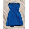imageMakeMeChic Womens Knitted Strapless Dress Wrap Tie Front Sleeveless Bodycon Mini Tube DressesRoyal Blue