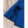 imageMakeMeChic Womens Knitted Strapless Dress Wrap Tie Front Sleeveless Bodycon Mini Tube DressesRoyal Blue