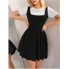 imageMakeMeChic Womens Korean Game Cosplay Costume Two Tone Crew Neck Mini Dress Short Sleeve Ruffle A Line DressesBlack and White
