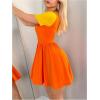 imageMakeMeChic Womens Korean Game Cosplay Costume Two Tone Crew Neck Mini Dress Short Sleeve Ruffle A Line DressesYellow and Orange