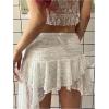 imageMakeMeChic Womens Lace Skirt with Shorts Low Rise Ruffle Flowy Mini Skirt Micro SkortWhite