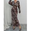 imageMakeMeChic Womens Leopard Print Dress V Neck Dolman Sleeve Ruched Bodycon Cocktail Maxi DressesMulticolor a