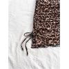imageMakeMeChic Womens Leopard Print Ruched Halter Tie Back Lettuce Trim Bodycon Mini DressMulticolor