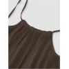 imageMakeMeChic Womens Open Back Cami Dress Spaghetti Strap Sleeveless Maxi DressesCoffee Brown