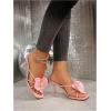 imageMakeMeChic Womens Open Toe Floral Kitten Heels Flower Summer Beach SandalsPink Solid