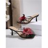 imageMakeMeChic Womens Open Toe Floral Kitten Heels Flower Summer Beach SandalsRed