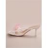 imageMakeMeChic Womens Open Toe Floral Kitten Heels Flower Summer Beach SandalsWhite
