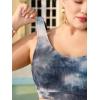 imageMakeMeChic Womens Plus Size 2 Piece Bikini Sets Textured Tie Dye High Waist Summer Swimsuit Bathing SuitGrey