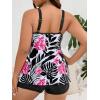 imageMakeMeChic Womens Plus Size 2 Piece Swimsuit Tankini Bathing Suits Floral Swim Tank Top with BoyshortsFlower Black