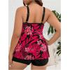 imageMakeMeChic Womens Plus Size 2 Piece Swimsuit Tankini Bathing Suits Floral Swim Tank Top with BoyshortsHot Pink