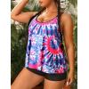 imageMakeMeChic Womens Plus Size 2 Piece Swimsuit Tankini Bathing Suits Floral Swim Tank Top with BoyshortsPink B