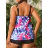 imageMakeMeChic Womens Plus Size 2 Piece Swimsuit Tankini Bathing Suits Floral Swim Tank Top with BoyshortsPink B