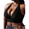 imageMakeMeChic Womens Plus Size Halter Bikini Top Tie Back Swimsuit Bathing Suit TopsBlack